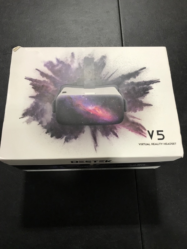 Photo 1 of DESTEK V5 VR Headset for Phone with Controller, 110°FOV Anti-Blue HD Virtual Reality Goggles for iPhone 13/12/11 & Samsung & Androd | VR Glasses Compatible for Smartphone w/4.7-6.8in Screen (White) 