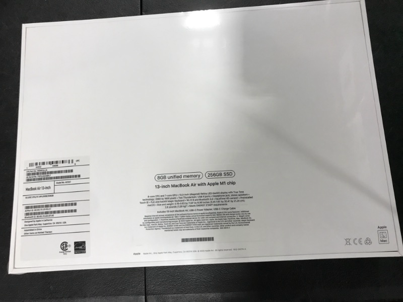 Photo 3 of MacBook Air 13.3" - Apple M1 Chip 8-core CPU, 7-core GPU - 8GB Memory - 256GB SSD Silver  **FACTORY SEALED**