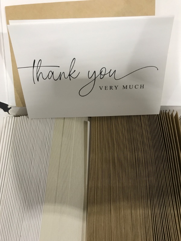 Photo 2 of 20 Thank You Cards with Kraft Envelopes and Stickers, 4x6 Inch Professional and Minimalistic Looking | Suitable for Business, Baby Shower, Wedding, Graduation, Bridal Shower, Funeral
