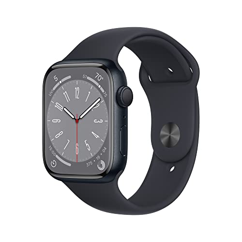 Photo 1 of Apple Watch Series 8 GPS 45mm Midnight Aluminum Case with Midnight Sport Band - M/L
