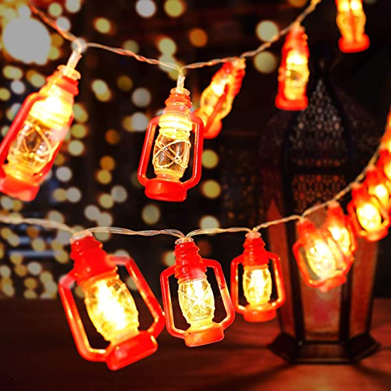 Photo 1 of AceList 30 Red Lantern String Lights for Bedroom Patio Garden Holiday Home Indoor Decorations, Mini Kerosene Lights String (Warm White Light)