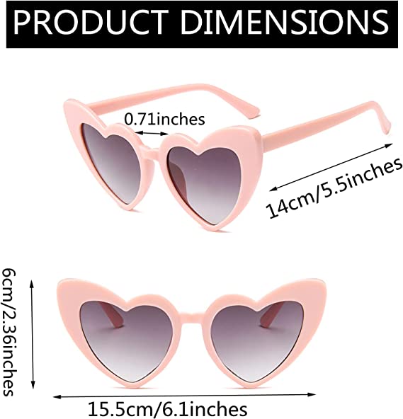 Photo 1 of  Pairs Heart Sunglasses Heart Shaped Glasses for Women Bachelorette Party Favor Wedding Costume