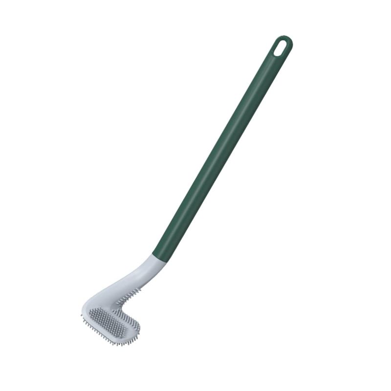 Photo 1 of 360 Long-Handled Toilet Brush Soft Rubber Golf Brush Cleaner Golf Head Shape Cleaning Tools no Blind Angle Cleaner Quick Drying Bathroom Accessories-Green
