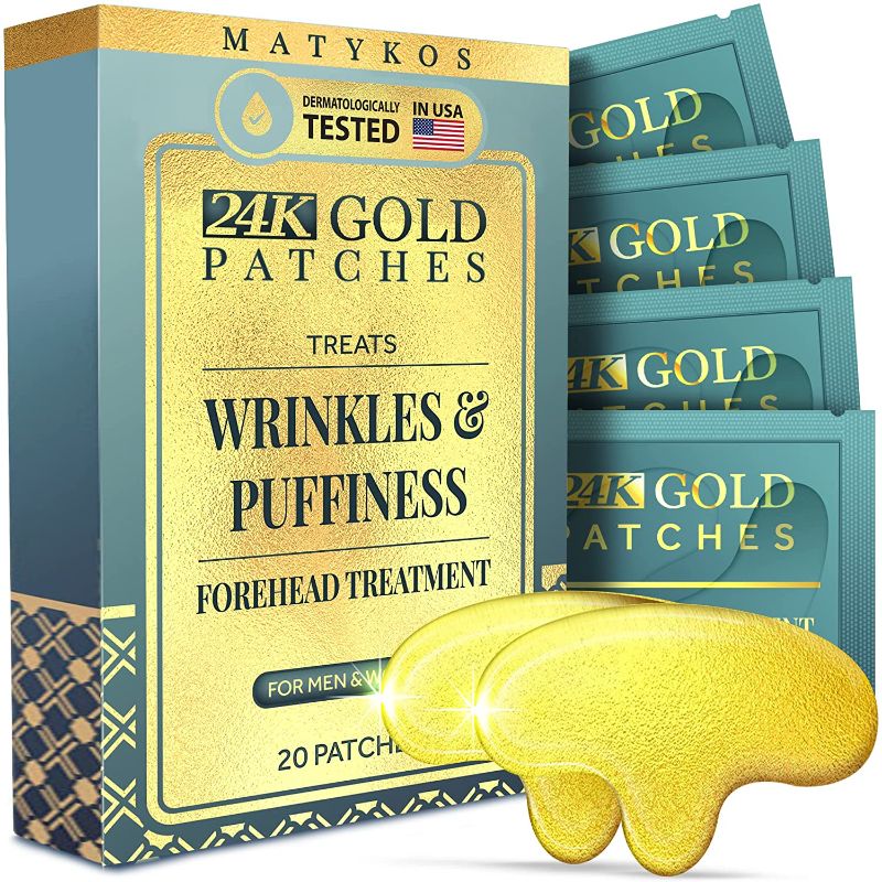 Photo 1 of 24K Gold Forehead Patches - 20 PCS - Collagen and Hyaluronic Acid Pads that Helps Reducing Forehead Wrinkles, Fine Lines - NO Artificial Fragrance or Alcohol
