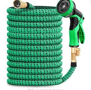 Photo 1 of  Expandable Garden Hose with 9 Function Nozzle, Lightweight Water Hose with Brass Fittings, Gardening Flexible Yard Hose Pipe for Watering and Washing