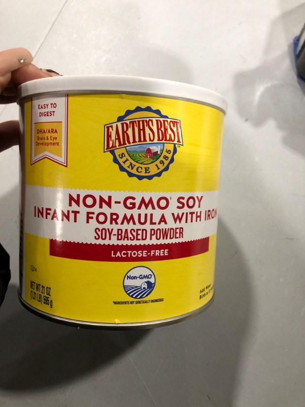 Photo 2 of Earth's Best Plant Based Baby Formula Soy Based Powder Infant Formula with Iron Lactose Free Non-GMO Omega-3 DHA and Omega-6 ARA 21 Oz