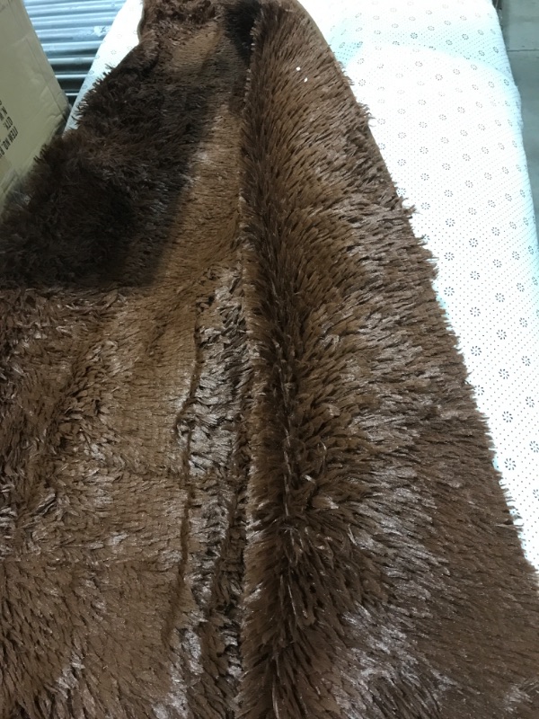 Photo 1 of 6x8.6Ft Large Brown Shag Area Rug