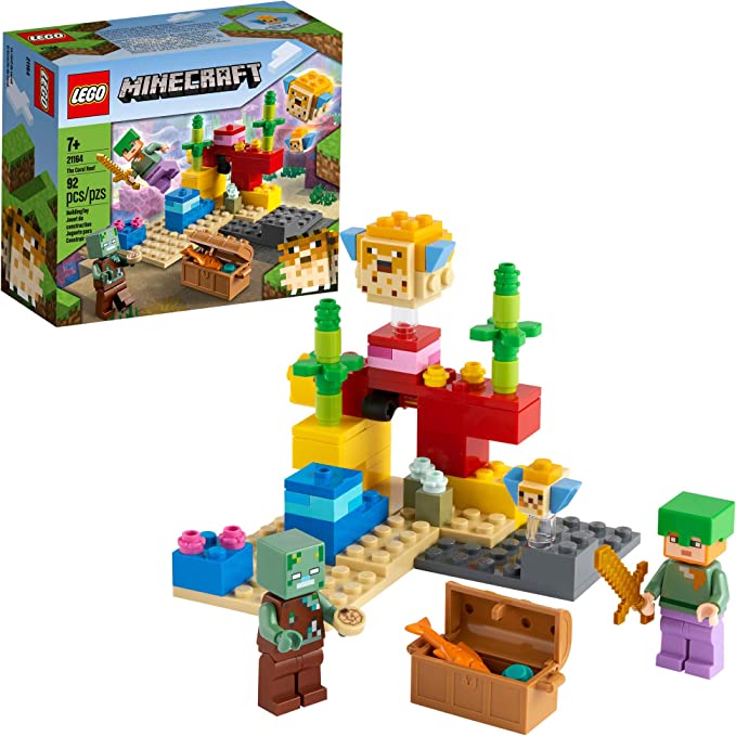 Photo 1 of LEGO Minecraft The Coral Reef 21164 Building Toy Set for Kids, Boys, and Girls Ages 7+ (92 Pieces)