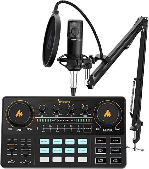 Photo 1 of Podcast Equipment Bundle-MAONO MaonoCaster Lite -Audio Interface-All in One-Podcast Production Studio with 25mm Large Diaphragm Microphone for Live Streaming, Recording, PC, Smartphone