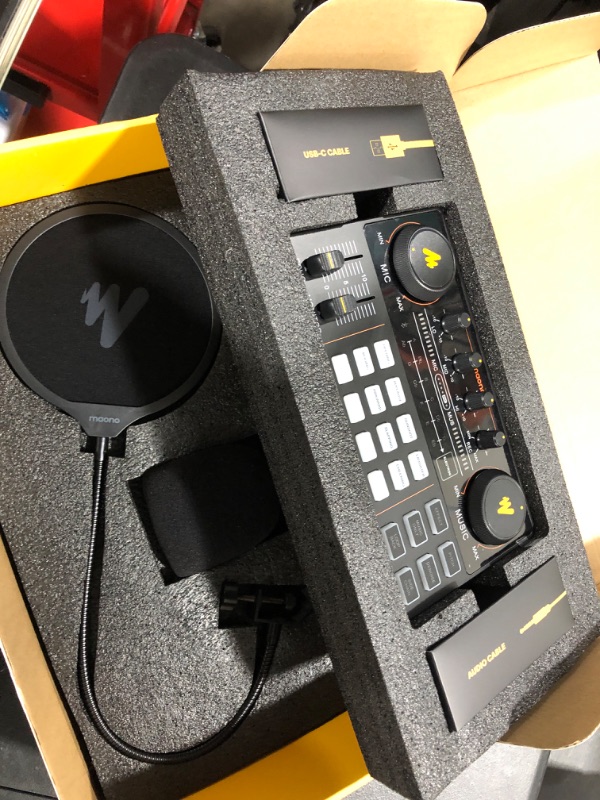 Photo 2 of Podcast Equipment Bundle-MAONO MaonoCaster Lite -Audio Interface-All in One-Podcast Production Studio with 25mm Large Diaphragm Microphone for Live Streaming, Recording, PC, Smartphone