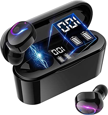 Photo 1 of True Wireless Earbuds, Bluetooth 5.0 Headphone, in-Ear Button Control Hi-Fi Stereo Sound IPX5 Waterproof, Built-in Mic Earphones 