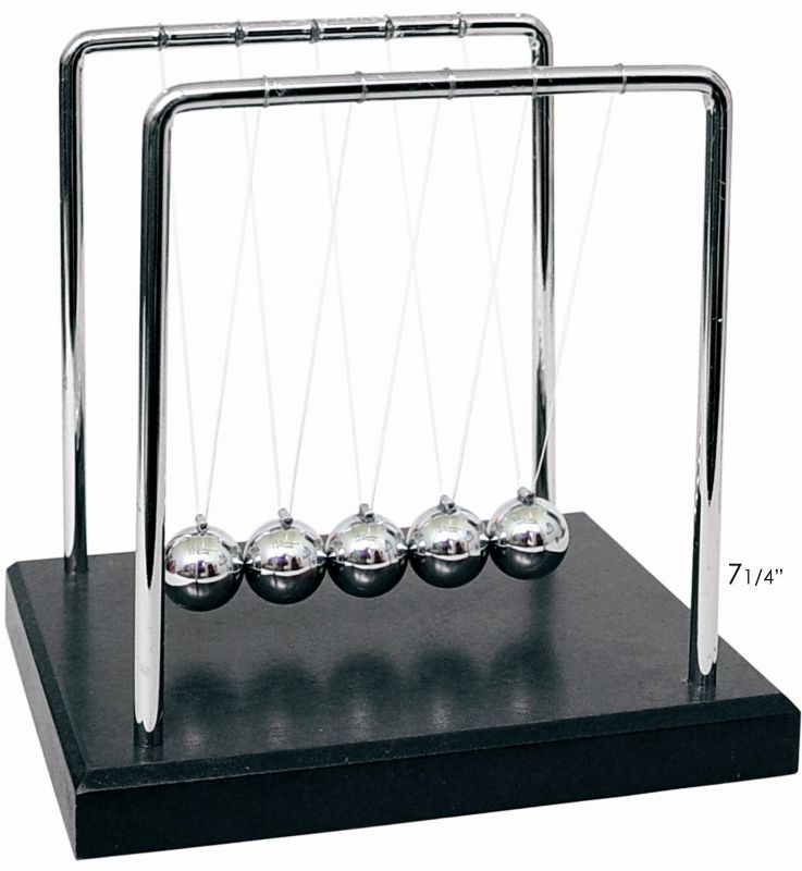 Photo 1 of PowerTRC Newtons Cradle Balance Balls 7 1/4" | Science Physics Gadget | Desk Toys & Accessories
