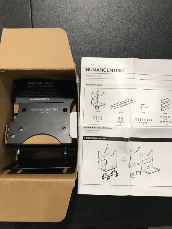 Photo 2 of HumanCentric Thin Client Mount Bracket | Mount a Mini PC or Computer to a VESA Monitor Arm or Stand, Pole, or Under Desk or Surface