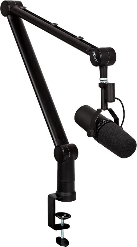 Photo 1 of IXTECH Boom Arm - Adjustable 360° Rotatable Microphone Arm - Sturdy Stainless Steel Mic Arm Desk, Table Stand - Foldable Scissor Arm - Stable Microphone Mount Arms for Radio Studio, Podcast, Gaming
