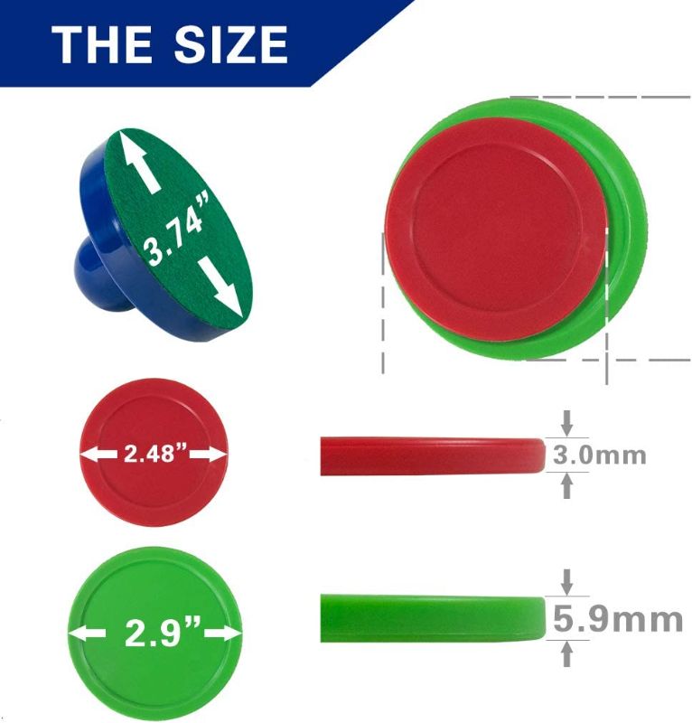 Photo 1 of Air Hockey Pucks and Paddles,Set 4 Pushers and 8 Pucks,Two Sizes of Pucks,Suitable for Hockey Tables Over 4'

