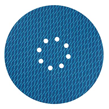 Photo 1 of 9 inch 8 Hole Sanding Disc Hook and Loop Drywall Sander Sandpaper 400 Grit for Material Removal resurfacing Wood Metal Blue Aluminum Oxide Anti Blocking Rhombus Cloth-Backed Disks 10?Pack)