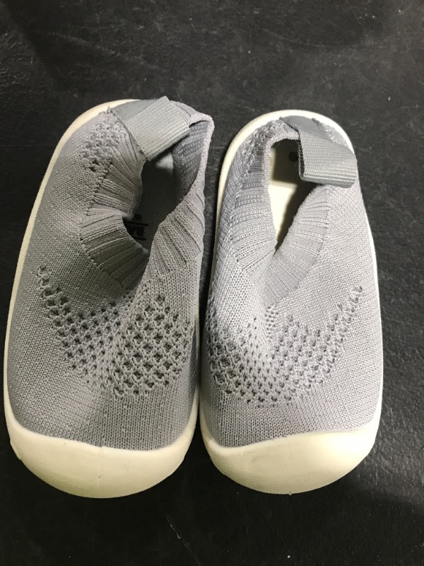 Photo 2 of Baby First-Walking Shoes 1-4 Years Kid Shoes Trainers Toddler Infant Boys Girls Soft Sole Non Slip Cotton Canvas Mesh Breathable Lightweight TPR Material Slip-on Sneakers Outdoor 4 Toddler #1 Grey