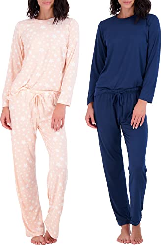 Photo 1 of 2 Pack: Women’s Pajama Set Super-Soft Short & Long Sleeve Top With Pants L