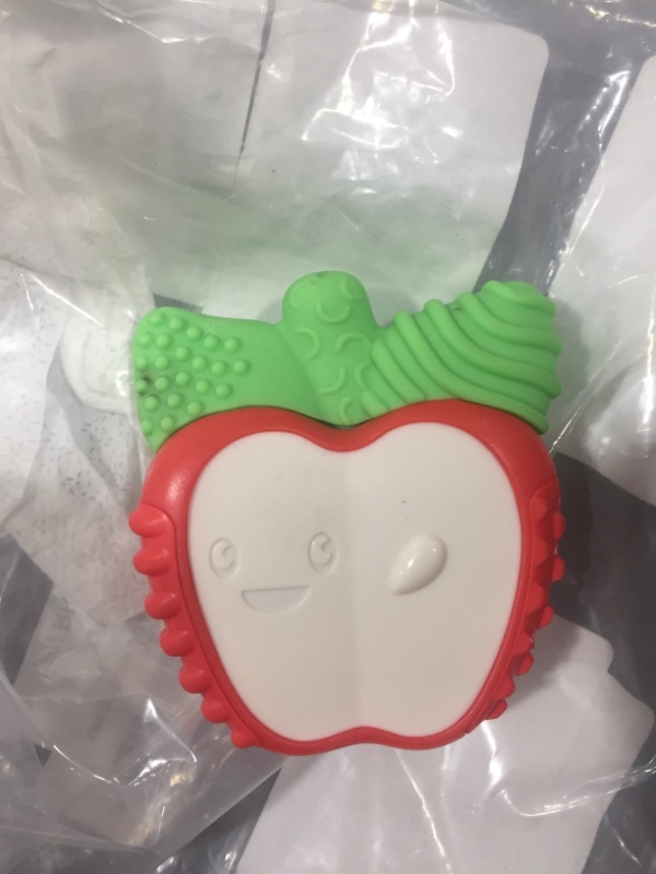 Photo 2 of Infantino Lil' Nibblers Vibrating Apple Teether, Soft-Textured Silicone for Sensory Exploration, Teething Relief, Helps Soothe Sore Gums, Babies & Toddlers
