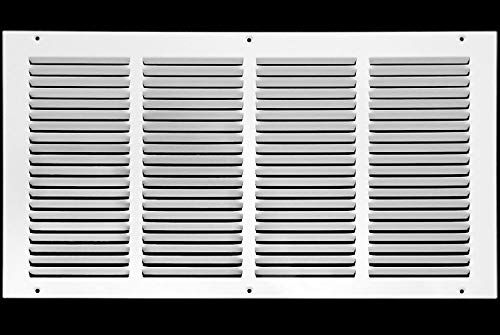 Photo 1 of 20"w X 10"h Steel Return Air Grilles - Sidewall and Ceiling - HVAC Duct Cover - White [Outer Dimensions: 21.75"w X 11.75"h]
