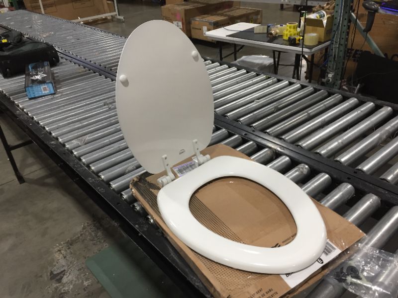 Photo 2 of Bemis 1400TTA Elongated Molded Wood Toilet Seat White