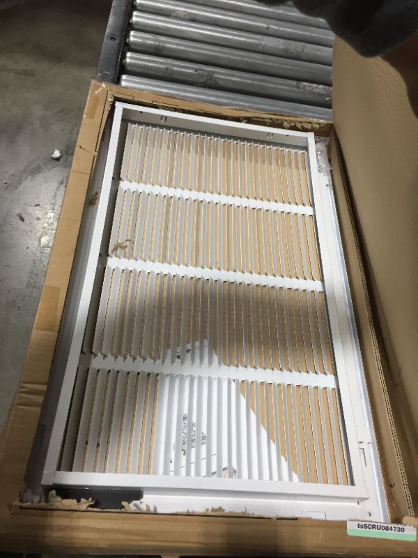 Photo 2 of 24"W x 14"H [Duct Opening Measurements] Steel Return Air Filter Grille [Removable Door] for 1-inch Filters | Vent Cover Grill, White | Outer Dimensions: 26 5/8"W X 16 5/8"H for 24x14 Duct Opening
