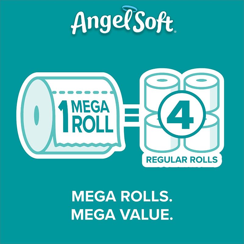 Photo 1 of Angel Soft® Toilet Paper, 12 Mega Rolls = 48 Regular Rolls, 2-Ply Bath Tissue 2PK
