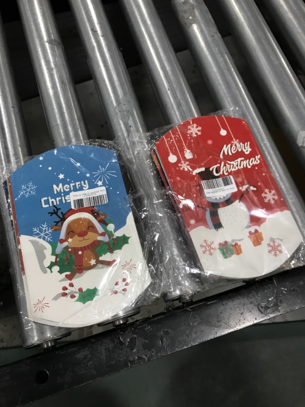 Photo 2 of (2 pack) HOWAF Christmas Pillow Shape Treat Boxes,12 PCS Xmas Eve Biscuit Candy Boxes Christmas Small Party Favor Paper Card Boxes