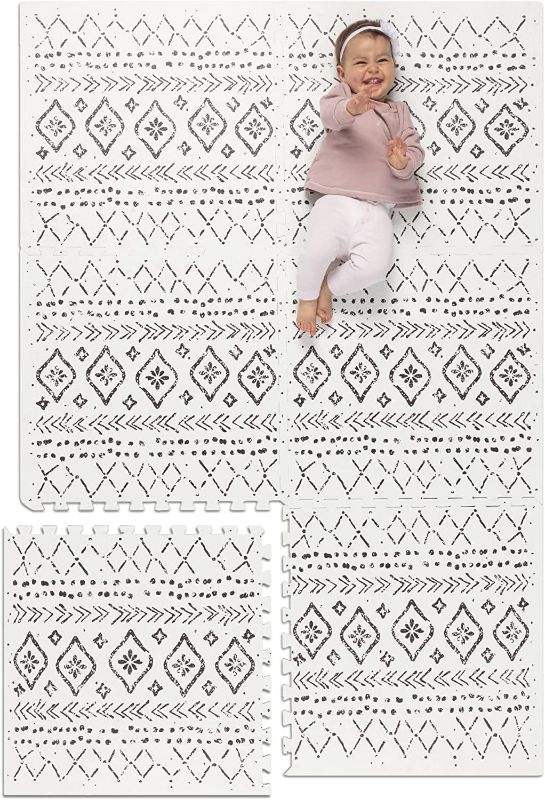 Photo 1 of Baby Play Mat. Soft, Thick, Non-Toxic Foam, Covers 6 ft x 4 ft. Large Infants, Kids Floor Playmat with Interlocking Puzzle Tiles for Tummy Time and Crawling. (3CT OUT OF 6CT)