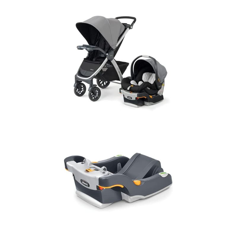 Photo 1 of Chicco Bravo Trio Travel System and Extra Base Bundle, Camden, Black
