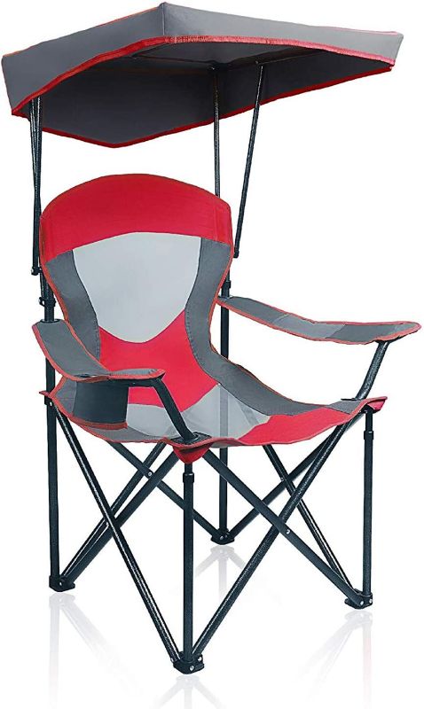 Photo 1 of ALPHA CAMP Heavy Duty Canopy Lounge Chair Sunshade Hiking Travel Chair with Cup Holder Enamel Blue
