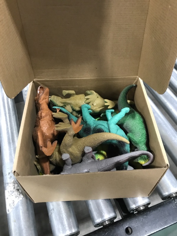 Photo 2 of Boley 12 Pack 9-Inch Educational Dinosaur Toys - Kids Realistic Toy Dinosaur Figures for Cool Kids and Toddler Education! (T-Rex, Triceratops, Velociraptor, and More!)
