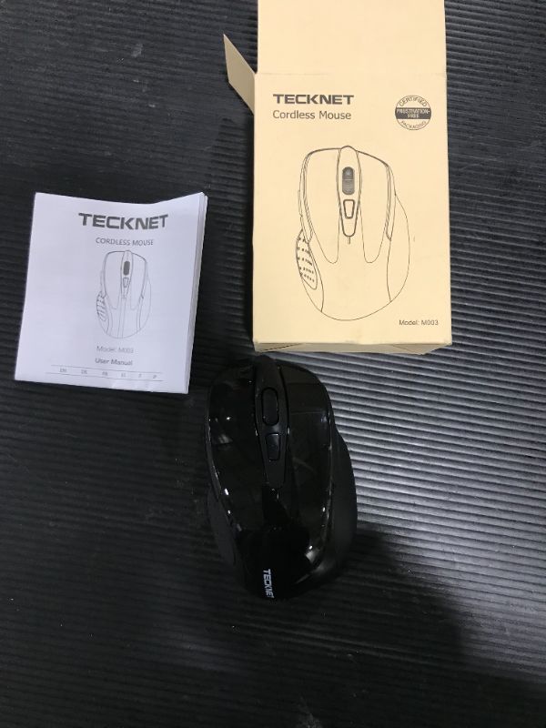 Photo 1 of TeckNet Pro 2.4G Ergonomic Wireless Optical Mouse with USB Nano Receiver - Black