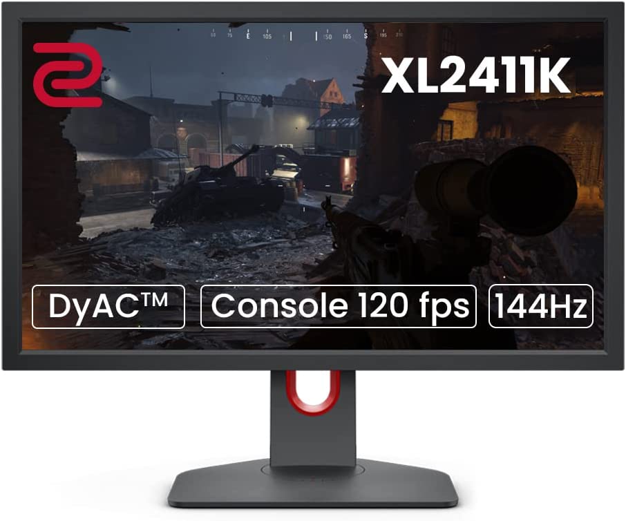 Photo 1 of BenQ ZOWIE XL2411K 24-Inch 144Hz Gaming Monitor | 1080P | Smaller Base | Ergonomic Stand | XL Setting to Share | Customizable Quick Menu | DyAc | 120Hz Compatible for PS5 and Xbox series X
