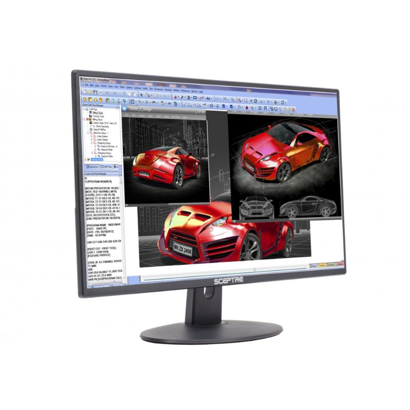 Photo 1 of Sceptre E248W-19203R 24" Ultra Thin 75Hz 1080p LED Monitor 2x HDMI VGA Build-in Speakers, Metallic Black 2018
