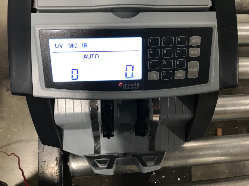 Photo 3 of Cassida 5520 UV/MG - USA Money Counter with ValuCount, UV/MG/IR Counterfeit Detection, Add and Batch Modes - Large LCD Display & Fast Counting Speed 1,300 Notes/Minute UV/MG Counterfeit Detection Detection