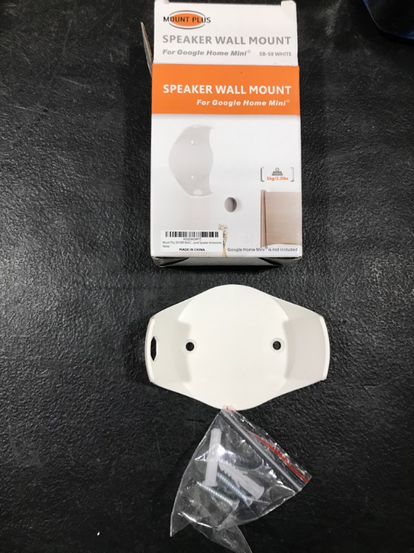 Photo 1 of Mount Plus SB-58W Wall Ceiling Cabinet Mount Holder Stand Clip for Google Nest Home Mini Gen 1, Gen 2, Round Speaker Accessories (1 Pack White)