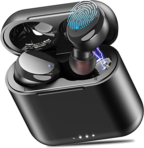 Photo 1 of TOZO T6 True Wireless Earbuds Bluetooth 5.3 Headphones Touch Control with Wireless Charging Case IPX8 Waterproof Stereo Earphones in-Ear Built-in Mic Headset Premium Deep Bass for Sport Black
