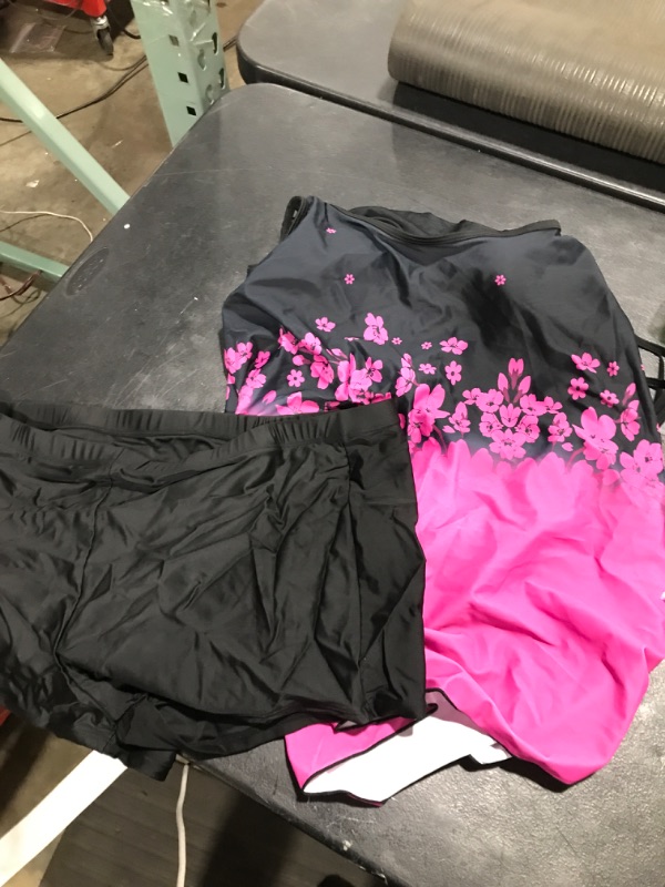 Photo 1 of B2prity Plus Size Tankini Swimsuits for Women Two Piece Bathing Suits Tummy Control Long Torso Tank Tops with Boyshorts Hot Pink