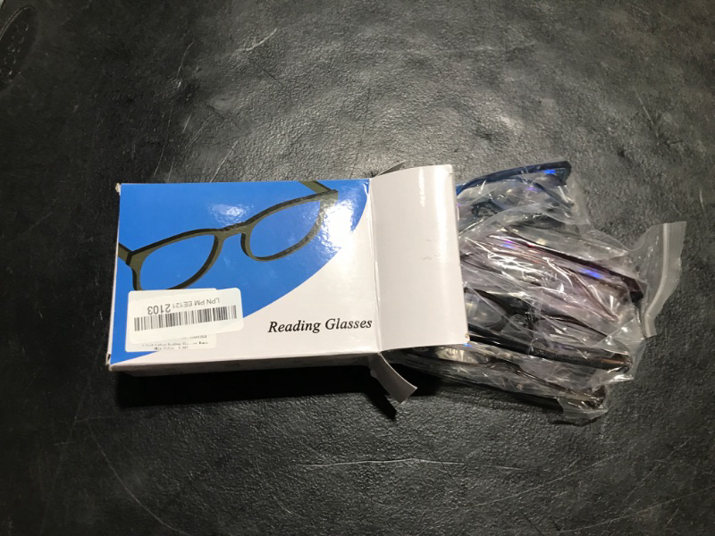 Photo 2 of 6 Pack Ladies Reading Glasses for Women Blue Light Blocking Spring Hinge Fashion Eyeglasses Readers for Women (Mix Color, 4.00) Mix Color 4.0 x