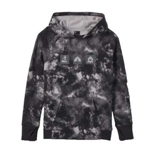 Photo 1 of All in Motion Boys' Printed Fleece Hooded Sweatshirt - (as1, Alpha, X_l, Regular, Black Tie-Dye, X-Large (16))
