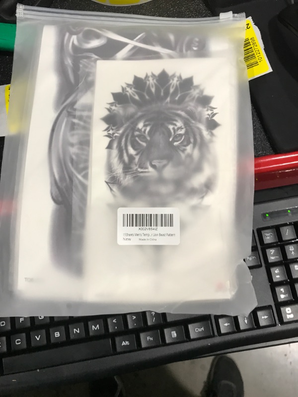 Photo 2 of 15Sheets Men's Temporary Tattoo Sticker Full Arm(18.9x6.7 inch) Half Sleeve(8.3x4.5 inch) Wolf Tiger Lion Beast Pattern
