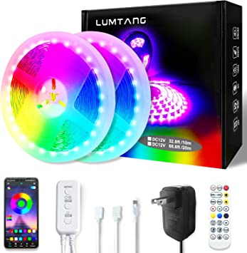 Photo 1 of LED Strip Lights, 65.6ft App Control Led Light Strips Music Sync Color Changing LED Lights with Bluetooth Controller 24 Keys Remote, Led Lights for Bedroom, Party, Home Decoration

