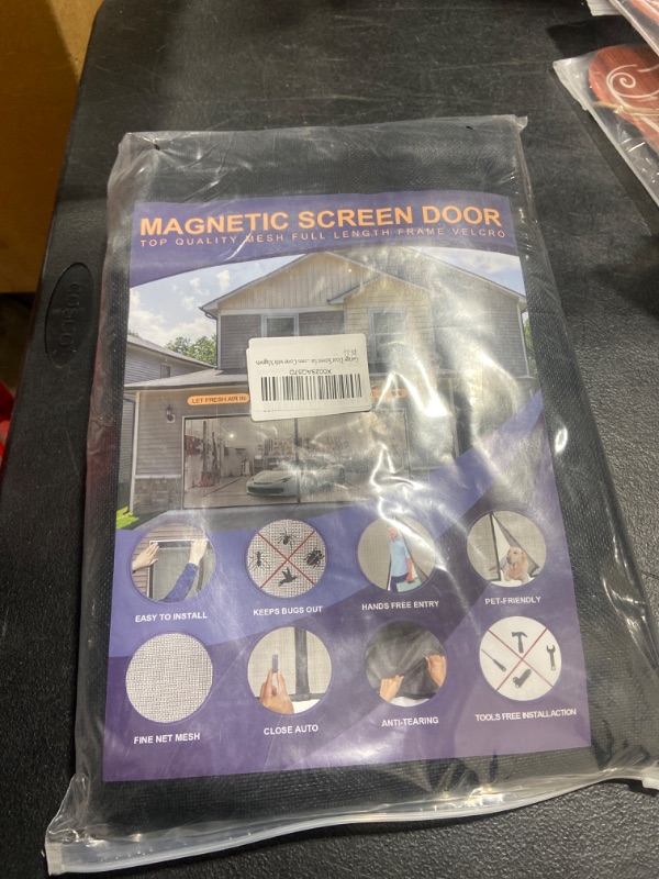 Photo 2 of 2022 New Magnetic Garage Door Screen for 1 Car Garage, 8.3x7.15FT Garage Screen Door Kit, Garage Net Screen,Fiberglass Hands Free Mesh Screen Door-Easy to Install