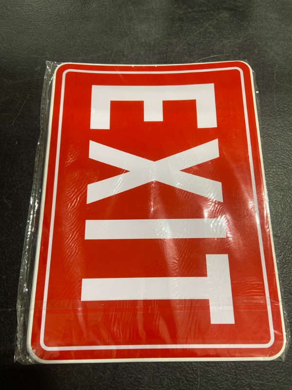 Photo 2 of Exit Signs for Business, 10-pack 10x7inch Premium Self-Adhesive Vinyl, Exit Signs Stickers, Weatherproof