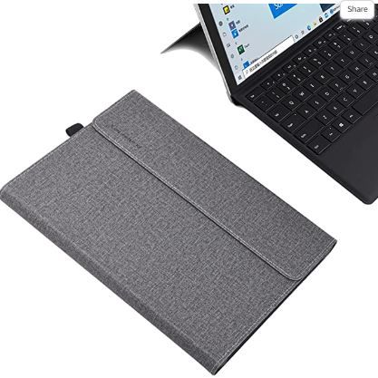 Photo 1 of Case Cover for New Microsoft Surface Pro 8 Tablet,13 inch PU Leather Protective Shell (Light Grey)
