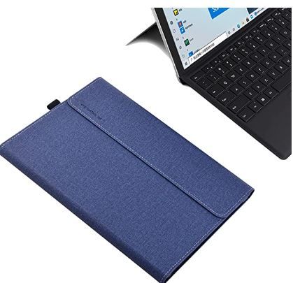 Photo 1 of Case Cover for New Microsoft Surface Pro 8 Tablet,13 inch PU Leather Protective Shell (Blue)