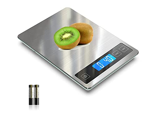 Photo 1 of Digital Kitchen Scale Weight Grams and oz for Cooking Baking, 1g/0.1oz Precise Graduation, Stainless Steel and Tempered Glass