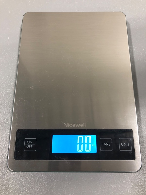 Photo 2 of Digital Kitchen Scale Weight Grams and oz for Cooking Baking, 1g/0.1oz Precise Graduation, Stainless Steel and Tempered Glass