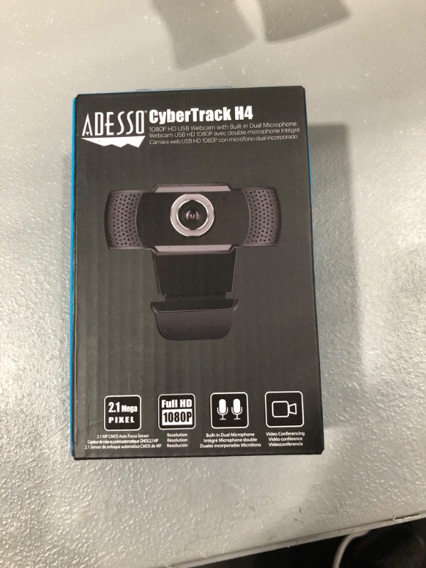 Photo 2 of Adesso CyberTrack H4 Webcam 1080P HD USB Webcam with Built-in Microphone, Black